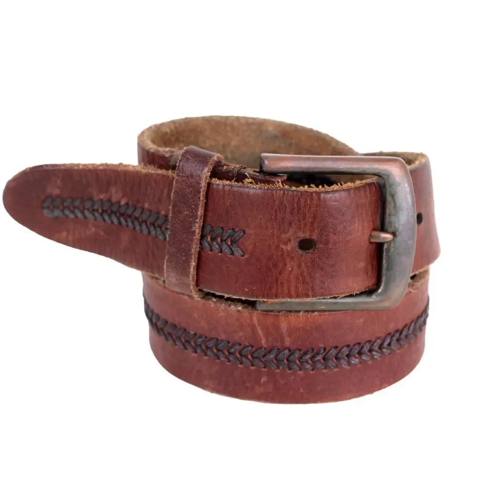 HandCrafted BROWN GENUINE LEATHER 1 3/8